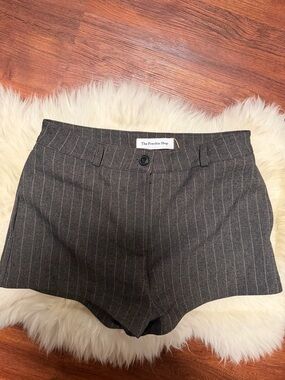 The Frankie Shop Charcoal Pinstripe Tailored Shorts